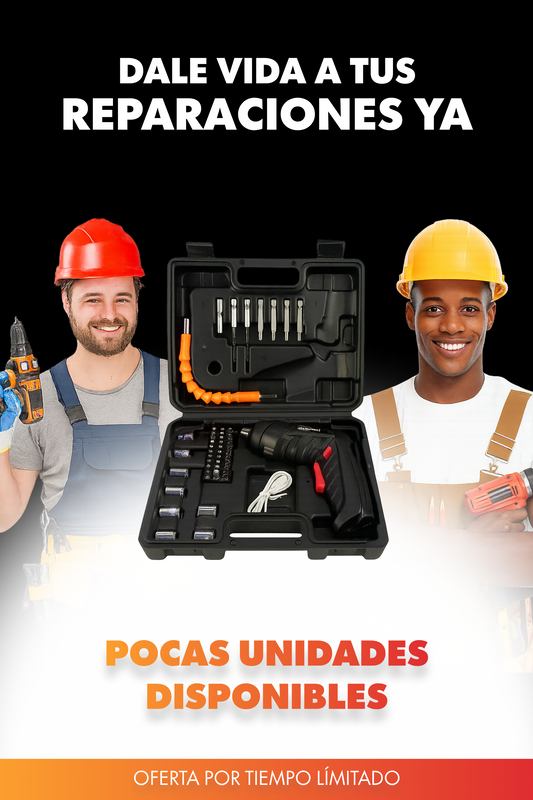 Taladro + Destornillador Premium INALAMBRICO 47 PZS